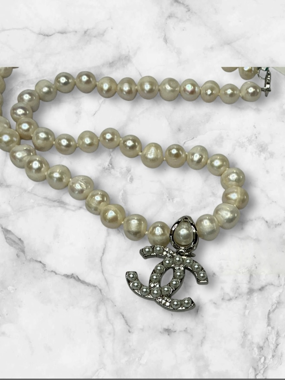 EFFY White Cultured Freshwater Pearl 18" Statement Necklace silver pearl Chanel - Picture 9 of 13